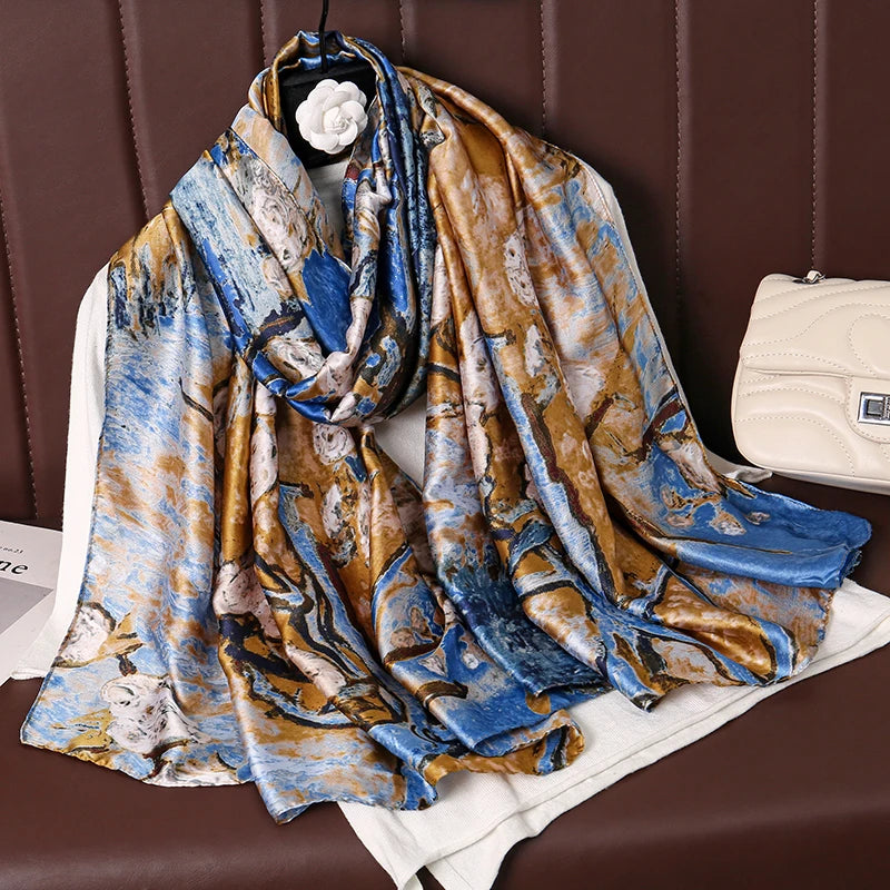 Silk Satin – Printed Hijab