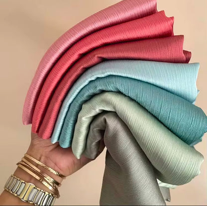 Crinkled satin hijab